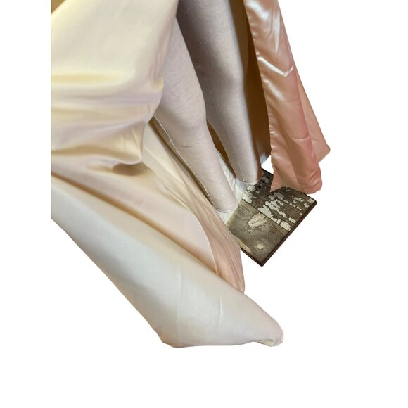 Lindo Noiva Elegant Satin Evening Gown Bridal Bride Corset Formal Prom Homecomin - Picture 14 of 14